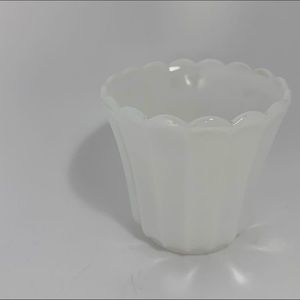 Milk glass planter